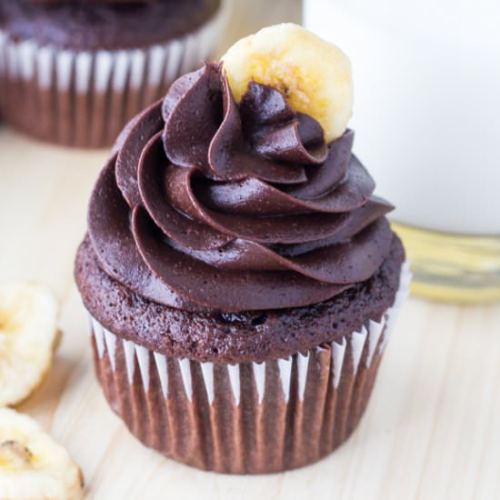 Double Chocolate Banana Cupcakes