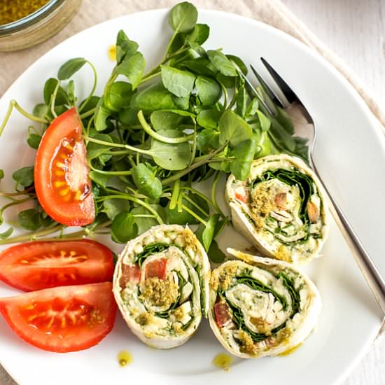 Pesto White Bean Tortilla Roll-ups