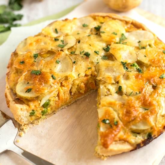 Cheesy Potato and Lentil Pie