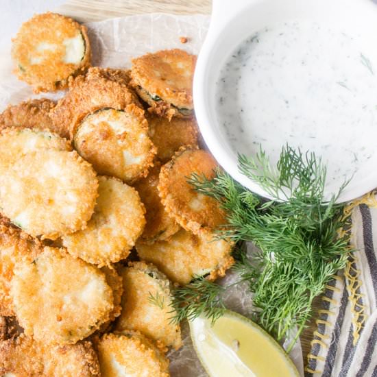 Garlic & Parmesan Fried Zucchini