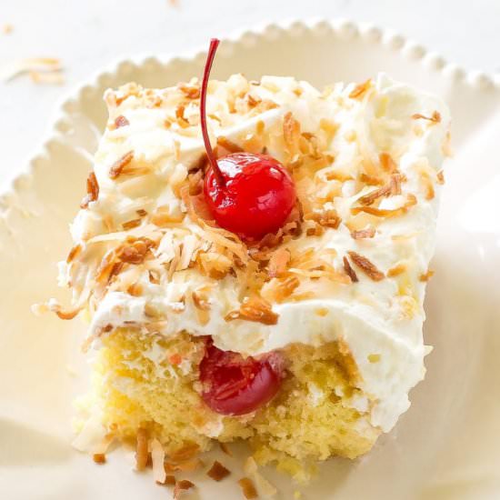 Pina Colada Poke Cake