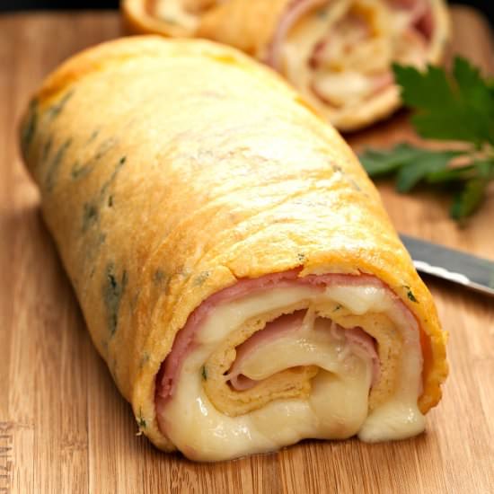Ham and Cheese Frittata Roll