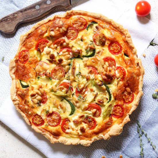 Courgette Quiche with Tomatoes