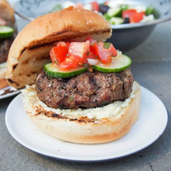 Lamb Burger with Feta Sauce