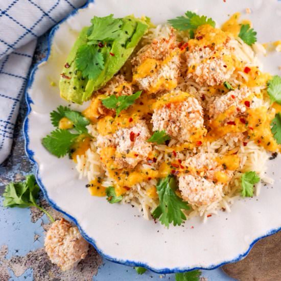 Spicy Mango Coconut Shrimp
