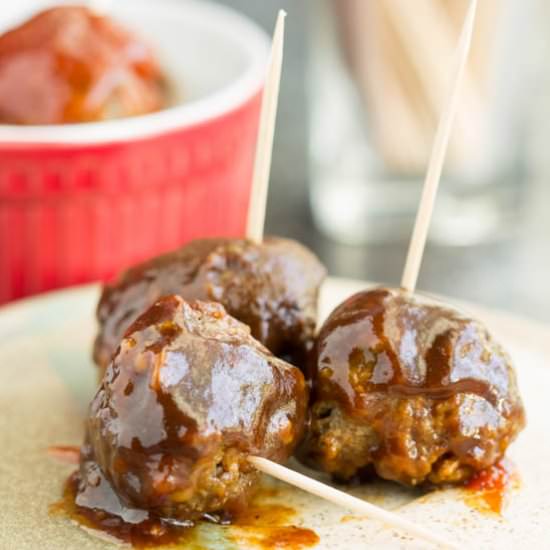 Slow Cooker Bourbon Meatballs