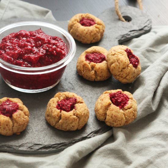 Paleo Raspberry Chia Jam Cookies