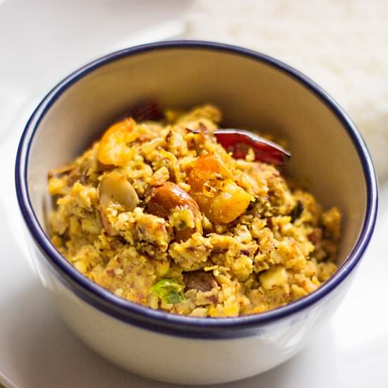Jackfruit seeds Mash with Prawns