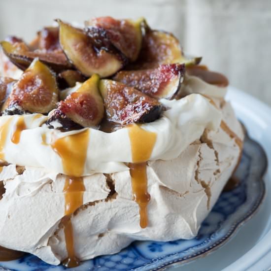Pavlova with Salted Caramel & Figs