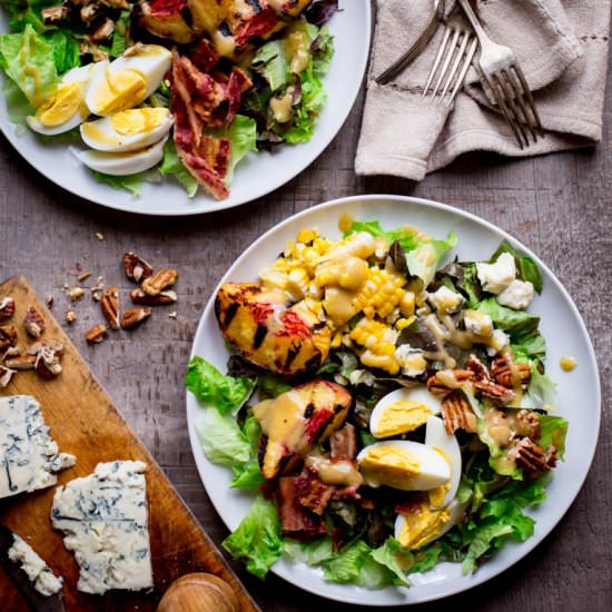 Grilled Corn and Peach Cobb Salad