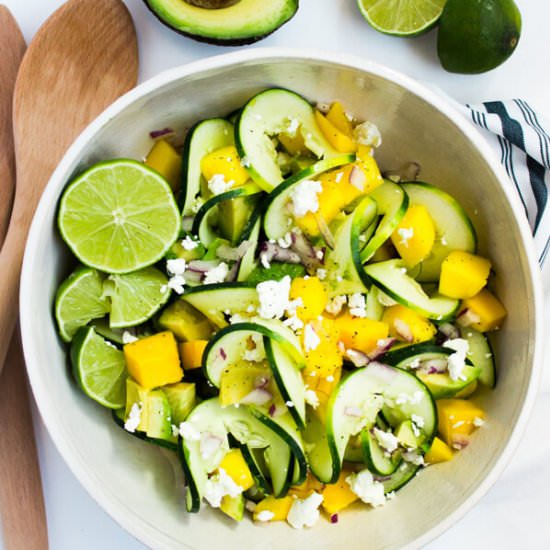 Spiralized Cucumber Summer Salad