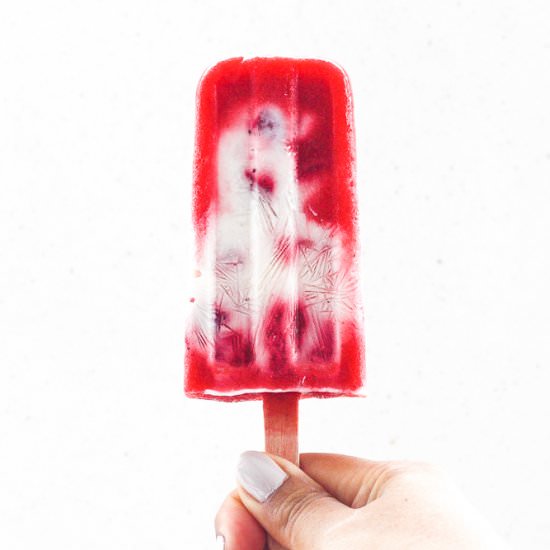Strawberries and Cream Popsicles