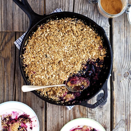 Maple Peach Blueberry Crumble
