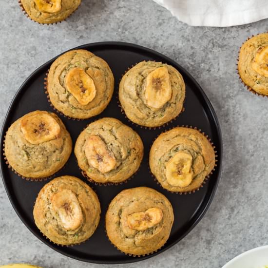 Zucchini Banana Muffins