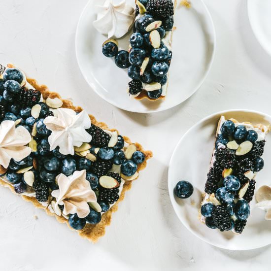 Whole Wheat Almond Blueberry Tart