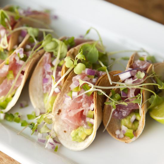 Mini Yellowfin Tuna Ceviche Tacos