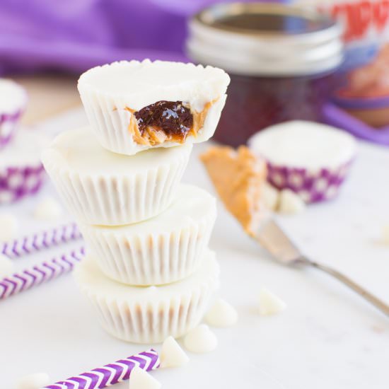 White Chocolate PB&J Cups