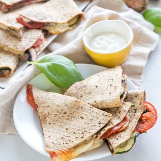 Summer Tomato & Zucchini Quesadilla
