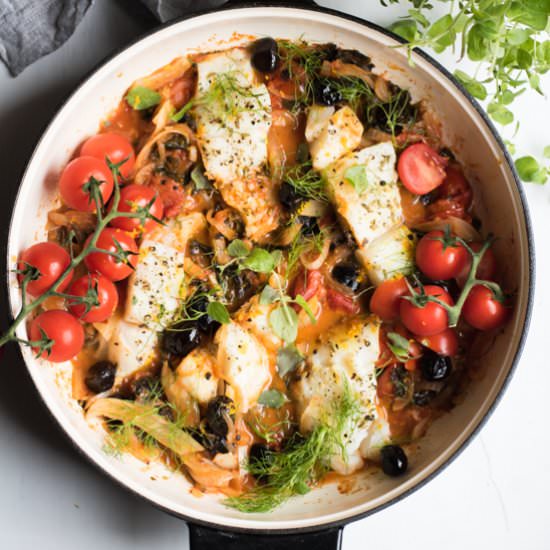 One Pan Mediterranean Cod