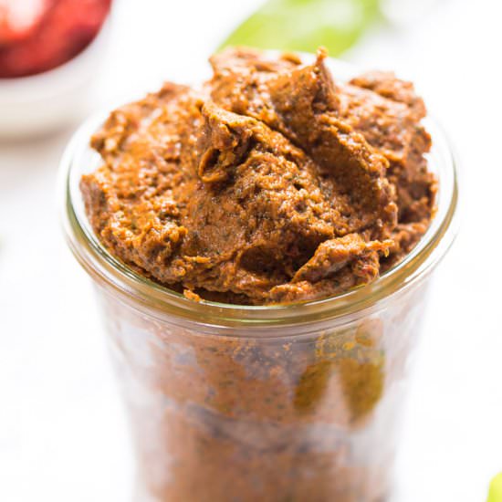 Easy Vegan Sun Dried Tomato Pesto