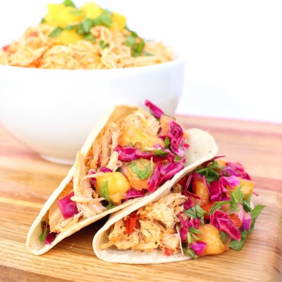 Sriracha Mango Chicken Tacos