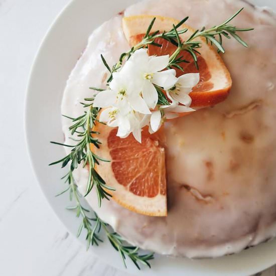 Rosemary Ruby Red Grapefruit Cake