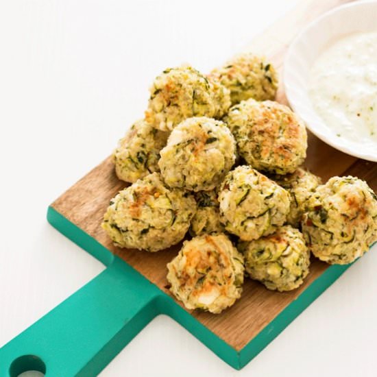 Baked Zucchini Feta and Quinoa Bite