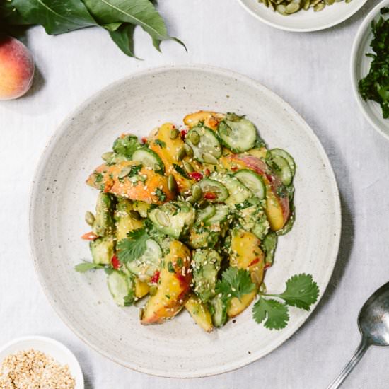 Vegan Peach Avocado Salad