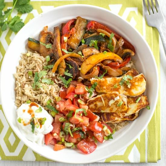 Veggie fajita bowls