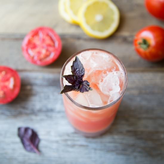 Tomato Purple Basil Vodka Cooler