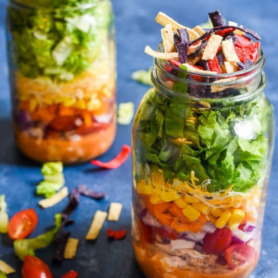 Mason Jar Chicken Taco Salad