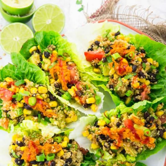 Vegetarian Lettuce Wraps with Quinoa