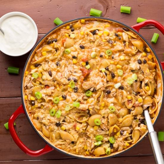 Chicken Enchilada With Shell Pasta