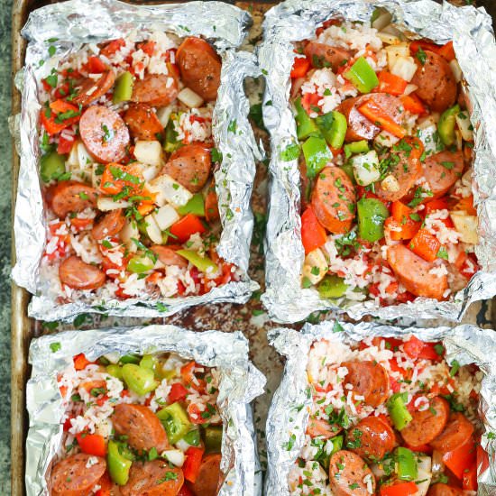Sausage and Peppers Foil Packets