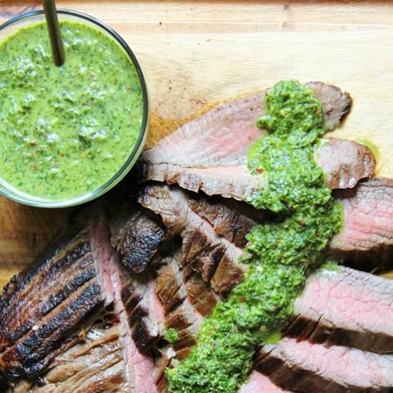 Grilled Flank Steak & Chimichurri