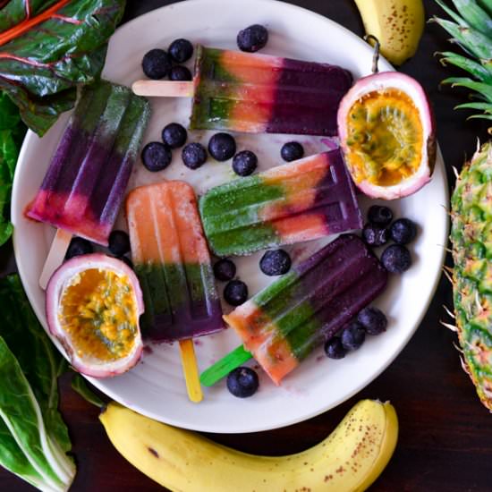 Rainbow Smoothie Popsicles