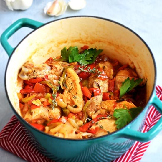 Braised Basque Chicken Stew