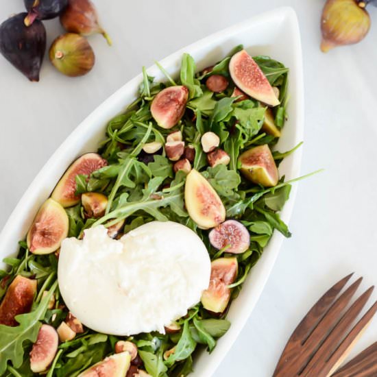 Fig & Burrata Salad with Hazelnuts