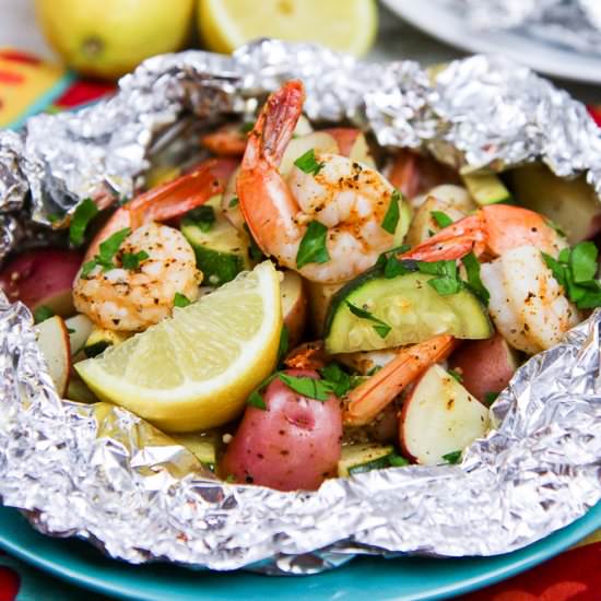 Healthy Grilled Shrimp in Foil