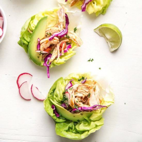 Salsa Chicken Taco Lettuce Wraps