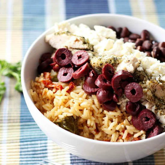 Mediterranean Chicken and Rice Bowl