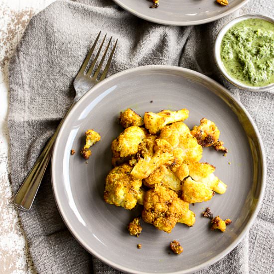 Roasted Curry Cauliflower Bites