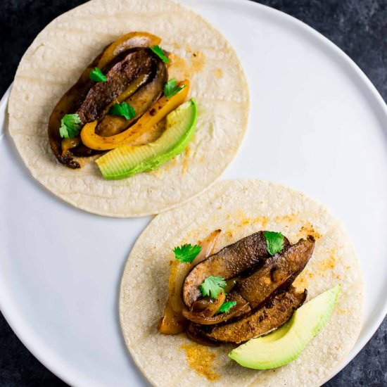 30 minute Vegan Portobello Fajitas