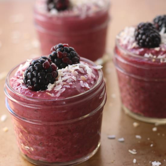 Blackberry Coconut Chia Pudding