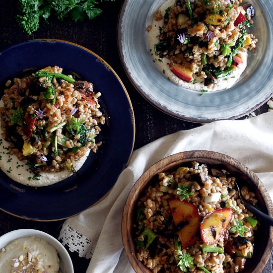 Farro Salad with Macadamia Butter
