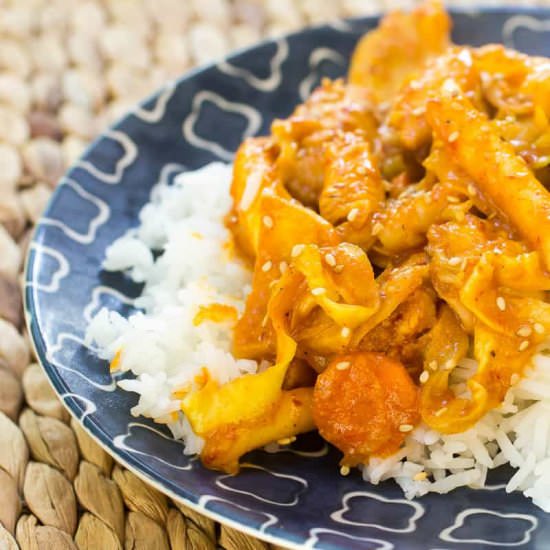KOREAN SPICY STIR FRIED CHICKEN
