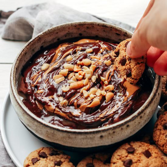 Snickers Hummus with Cookies