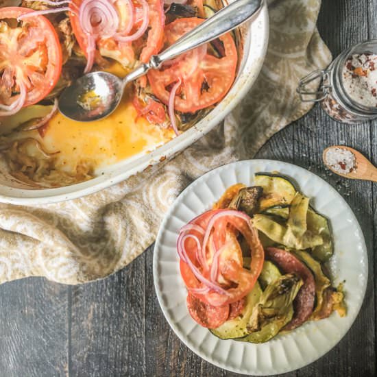 Garden Zucchini Antipasto Casserole