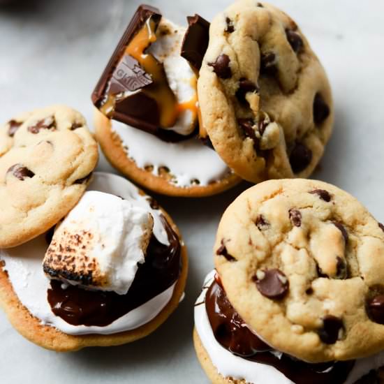 Chocolate chip cookie smores