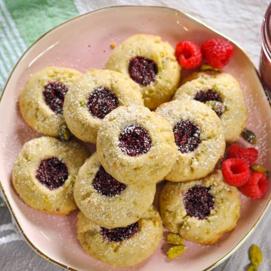 Raspberry Chia Jam Thumbprints